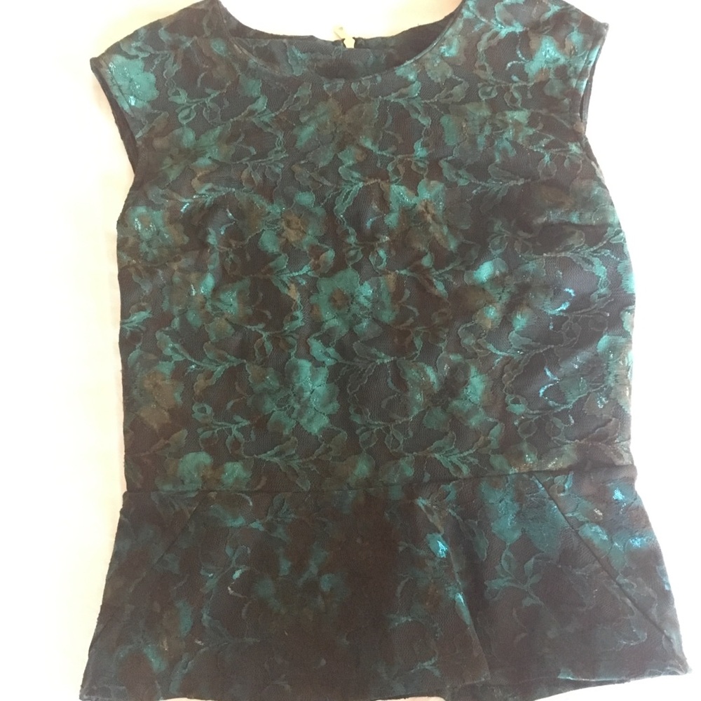 Teal peplum top